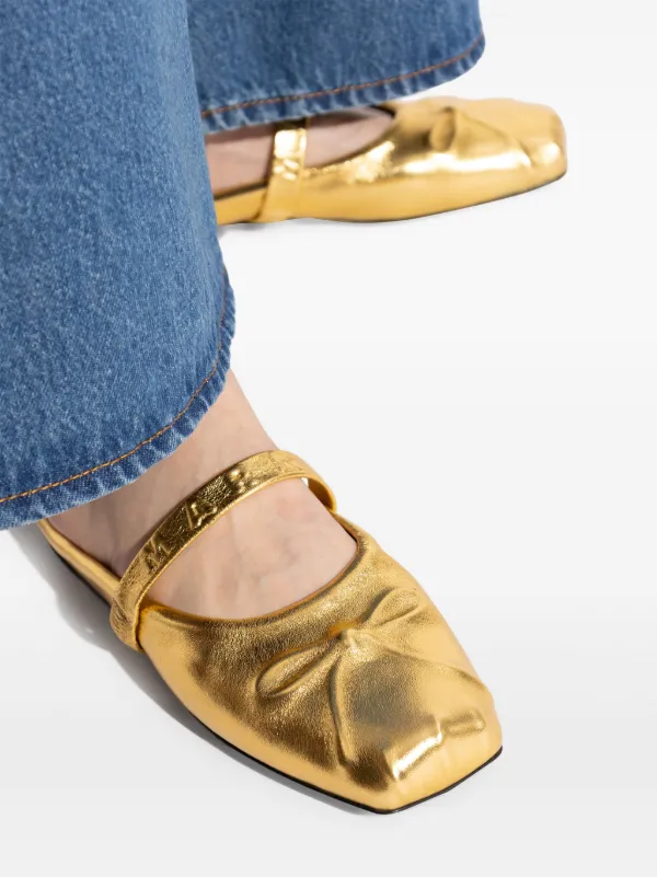 MARNI DANCER BALLERINAS マルニ ダンサー バレリーナ シューズ Marni Metallic Ballerina Shoes | Gold | FARFETCH