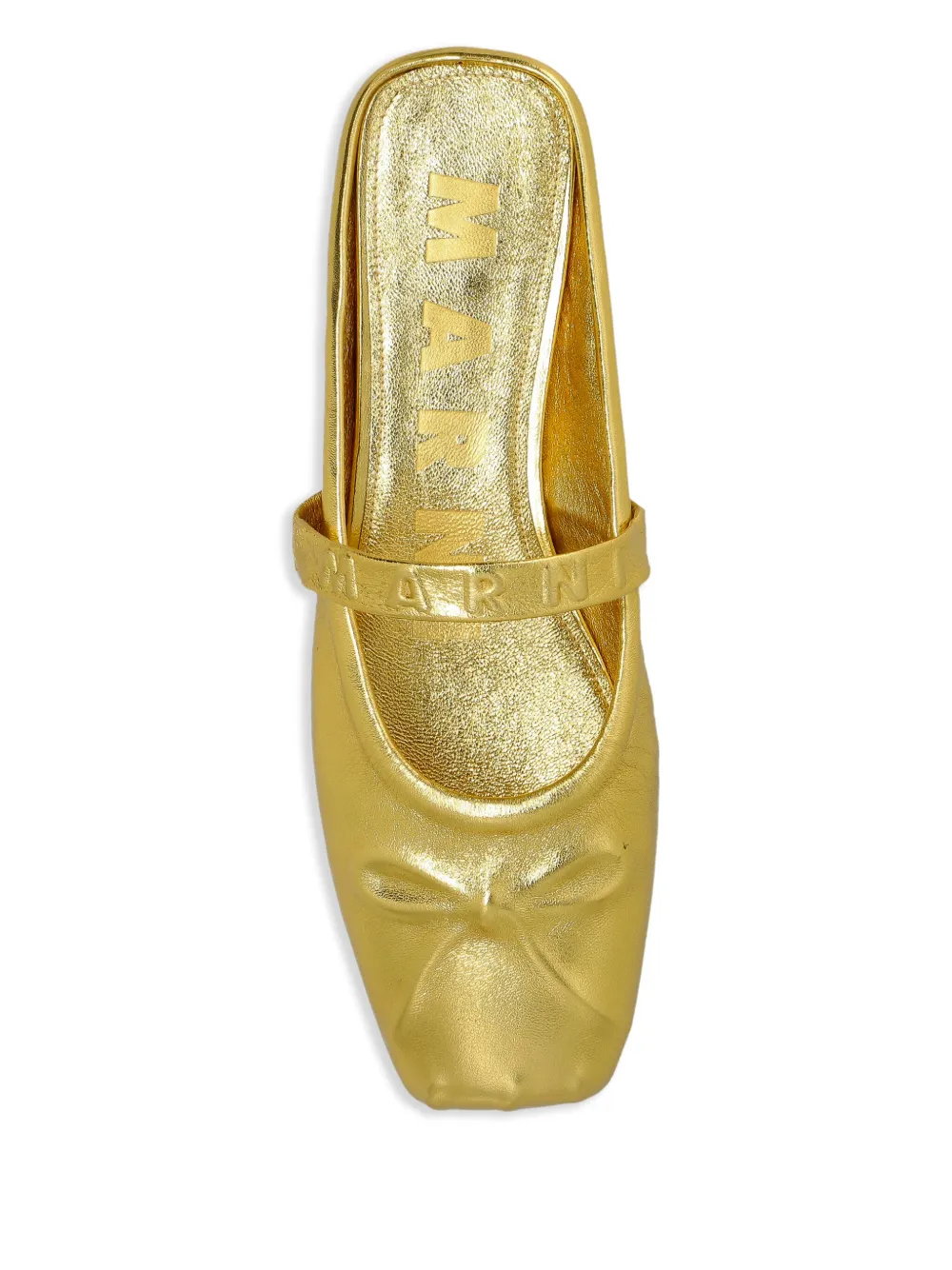 Marni metallic ballerina shoes Gold