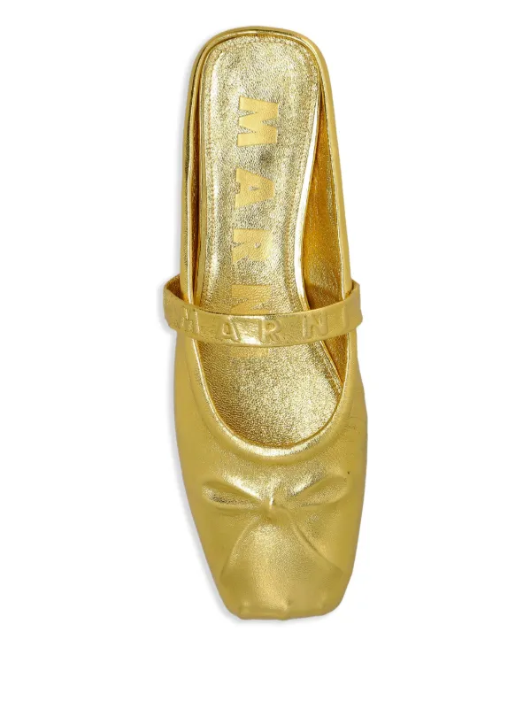 MARNI DANCER BALLERINAS マルニ ダンサー バレリーナ シューズ Marni Metallic Ballerina Shoes | Gold | FARFETCH
