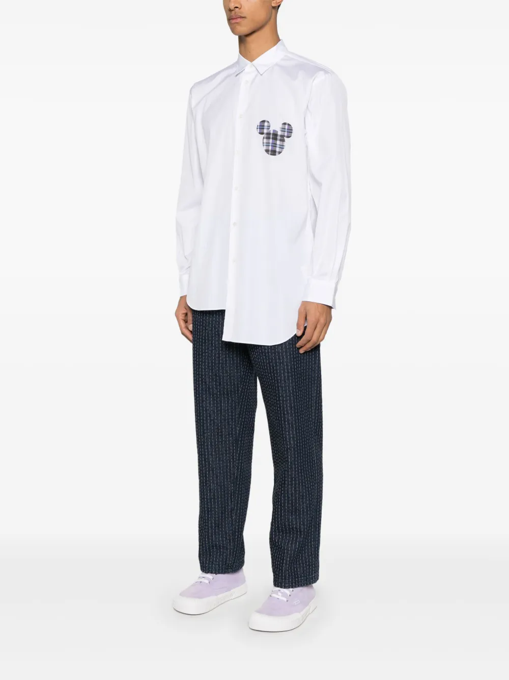 Comme Des Garçons Shirt x Disney overhemd met Mickey-print Wit