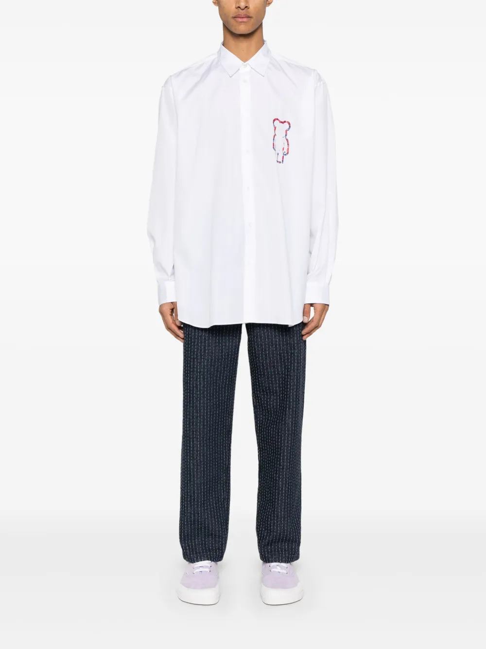 Comme Des Garçons Shirt x Medicom Toy overhemd met logoprint - Wit