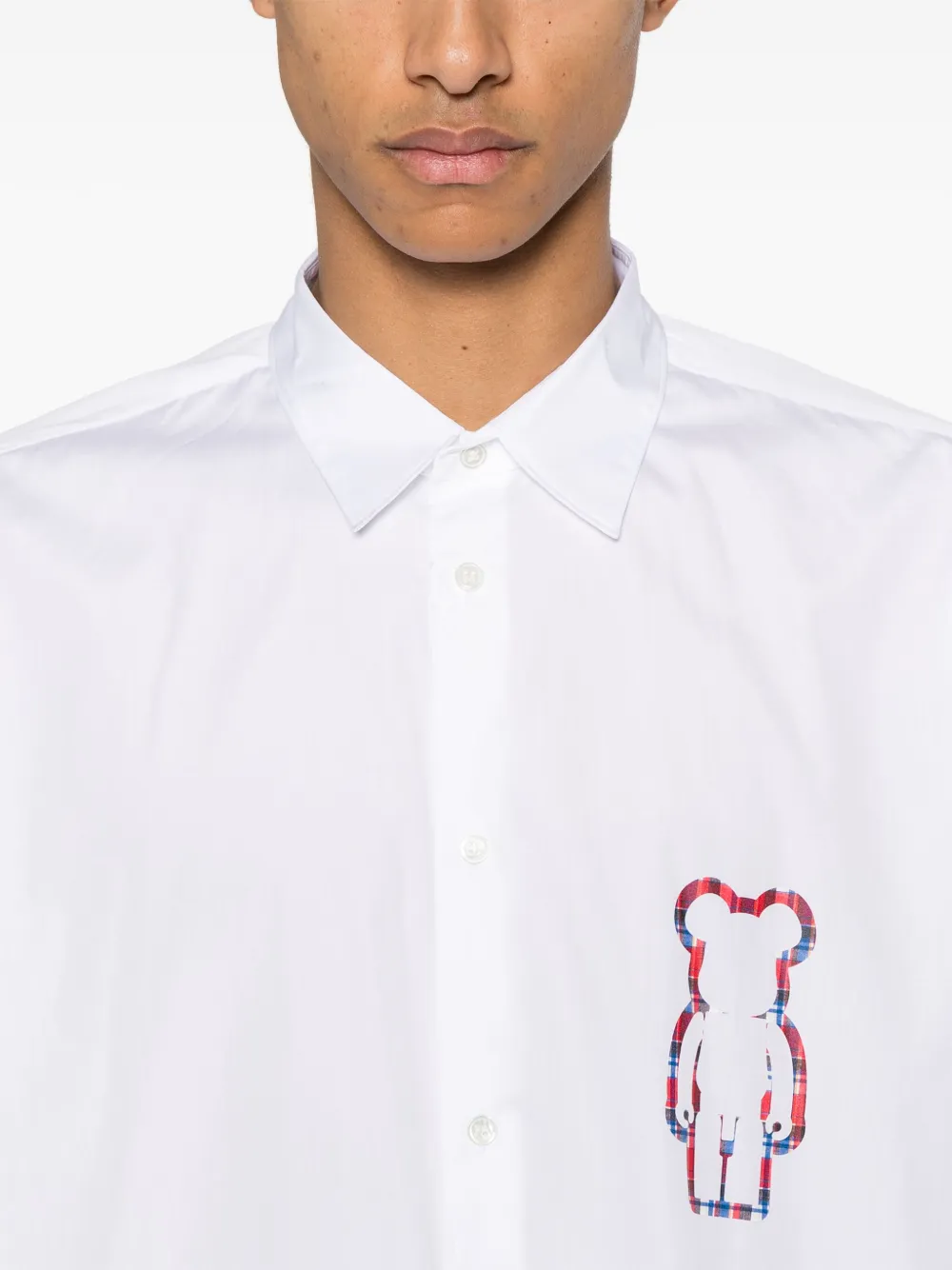 Comme Des Garçons Shirt x Medicom Toy overhemd met logoprint Wit