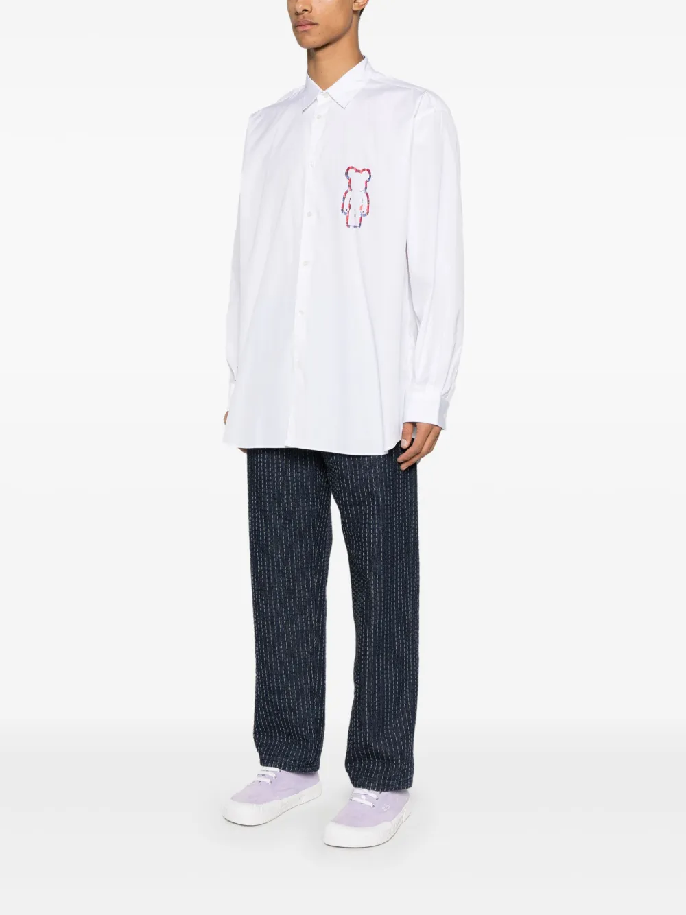 Comme Des Garçons Shirt x Medicom Toy overhemd met logoprint Wit