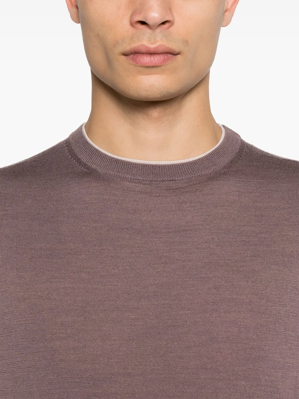 Shop Eleventy Crew Neck Sweater In Purple