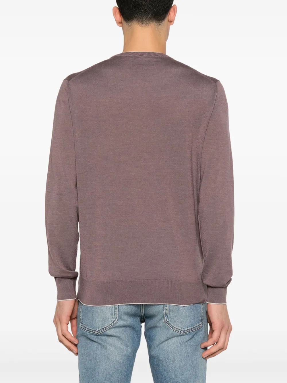 Shop Eleventy Crew Neck Sweater In Purple