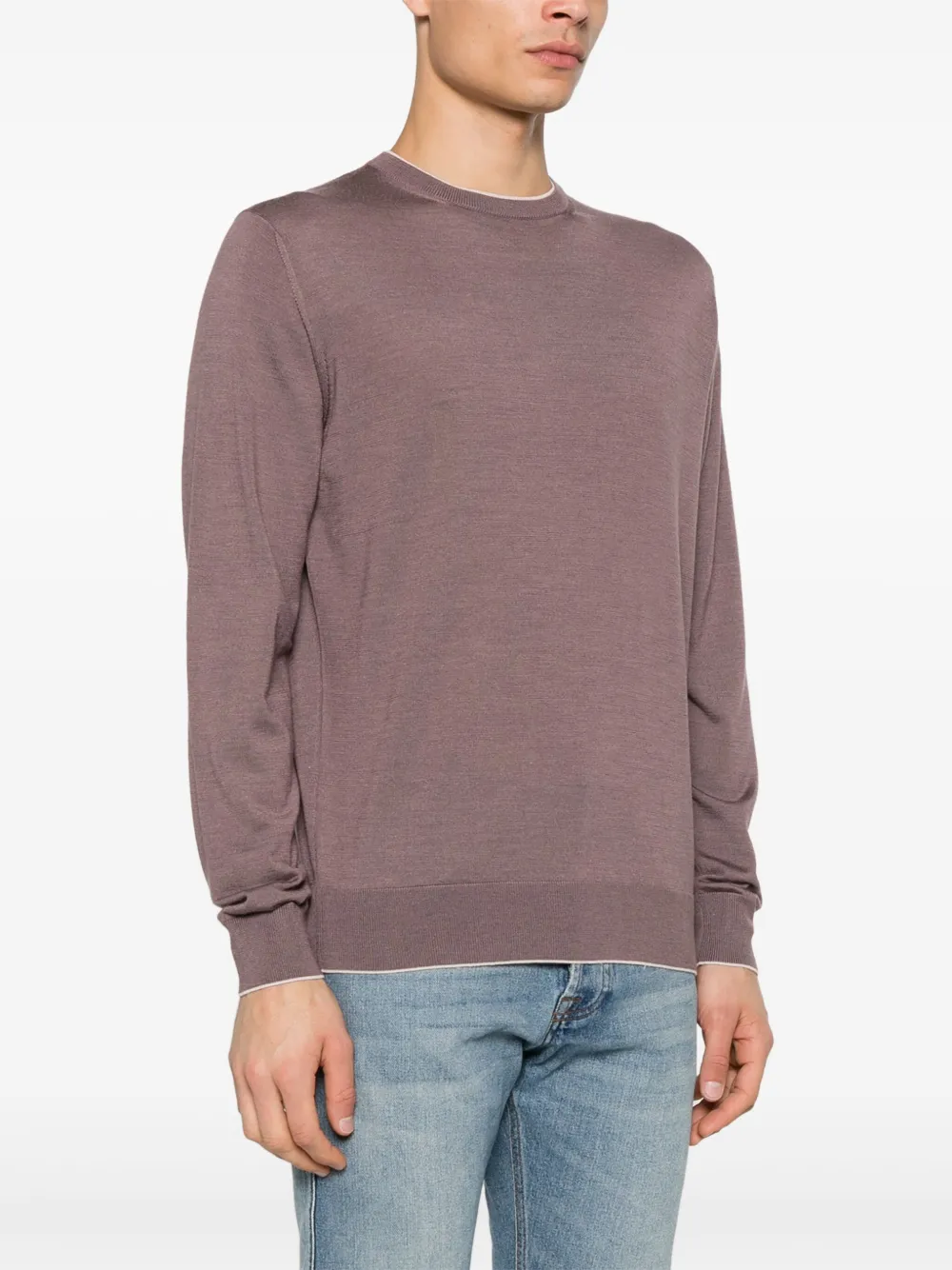 Shop Eleventy Crew Neck Sweater In Purple