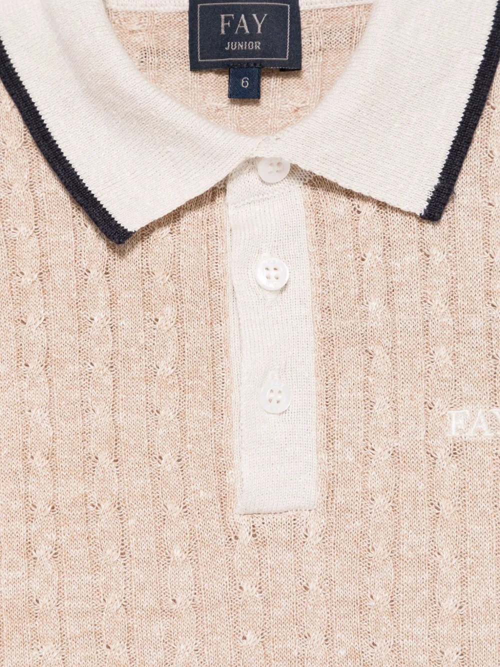 Fay Kids Gebreid poloshirt Bruin