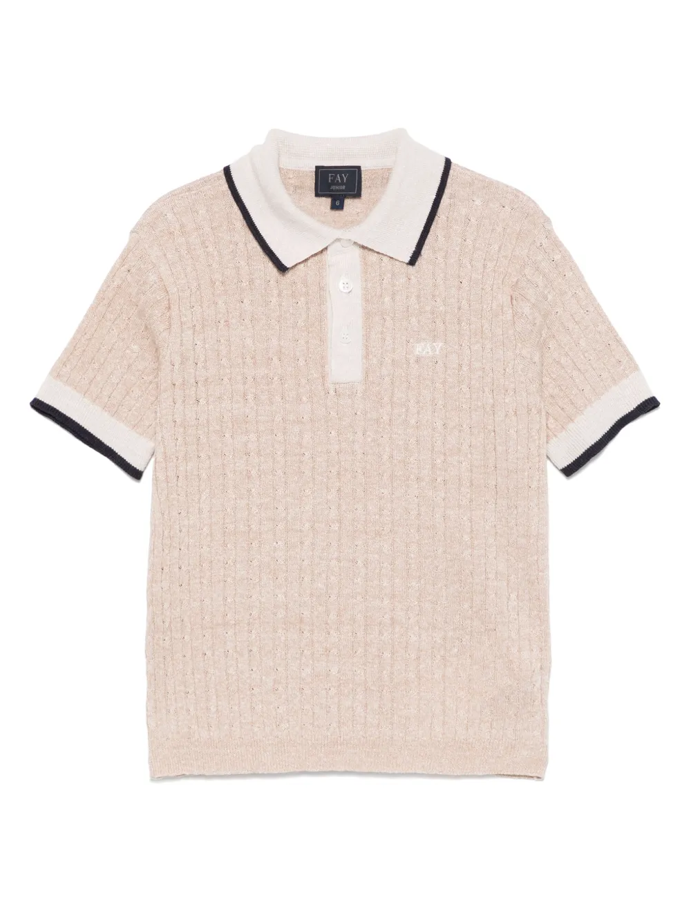 Fay Kids Gebreid poloshirt Bruin
