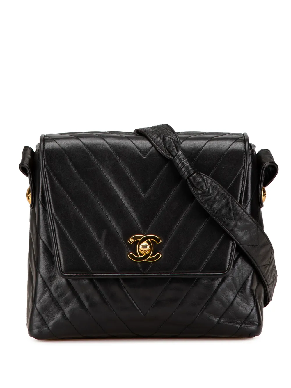 CHANEL Pre-Owned شنطة كروس 'CC شيفرون' جلد حمل بقلاب 1994-1996 | Image 1