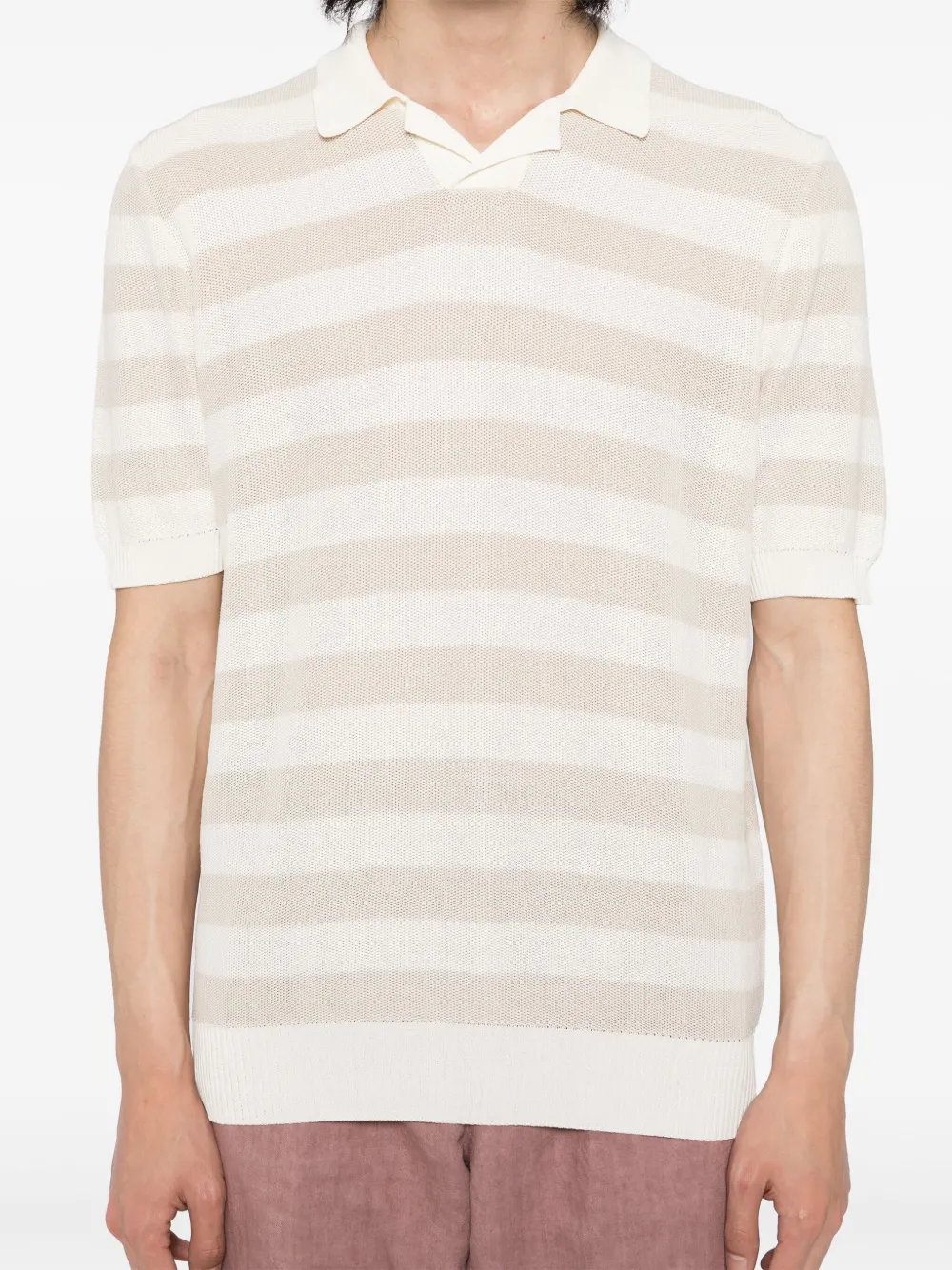 Eleventy Gestreept poloshirt Beige