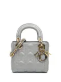 Christian Dior Pre-Owned 2019 Mini Metallic Lambskin Cannage Lady Dior satchel - Grey