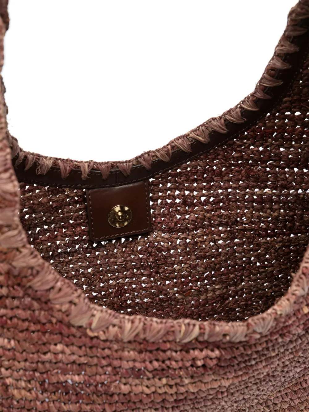 STAUD LARGE MOON RAFFIA SHOULDER BAG