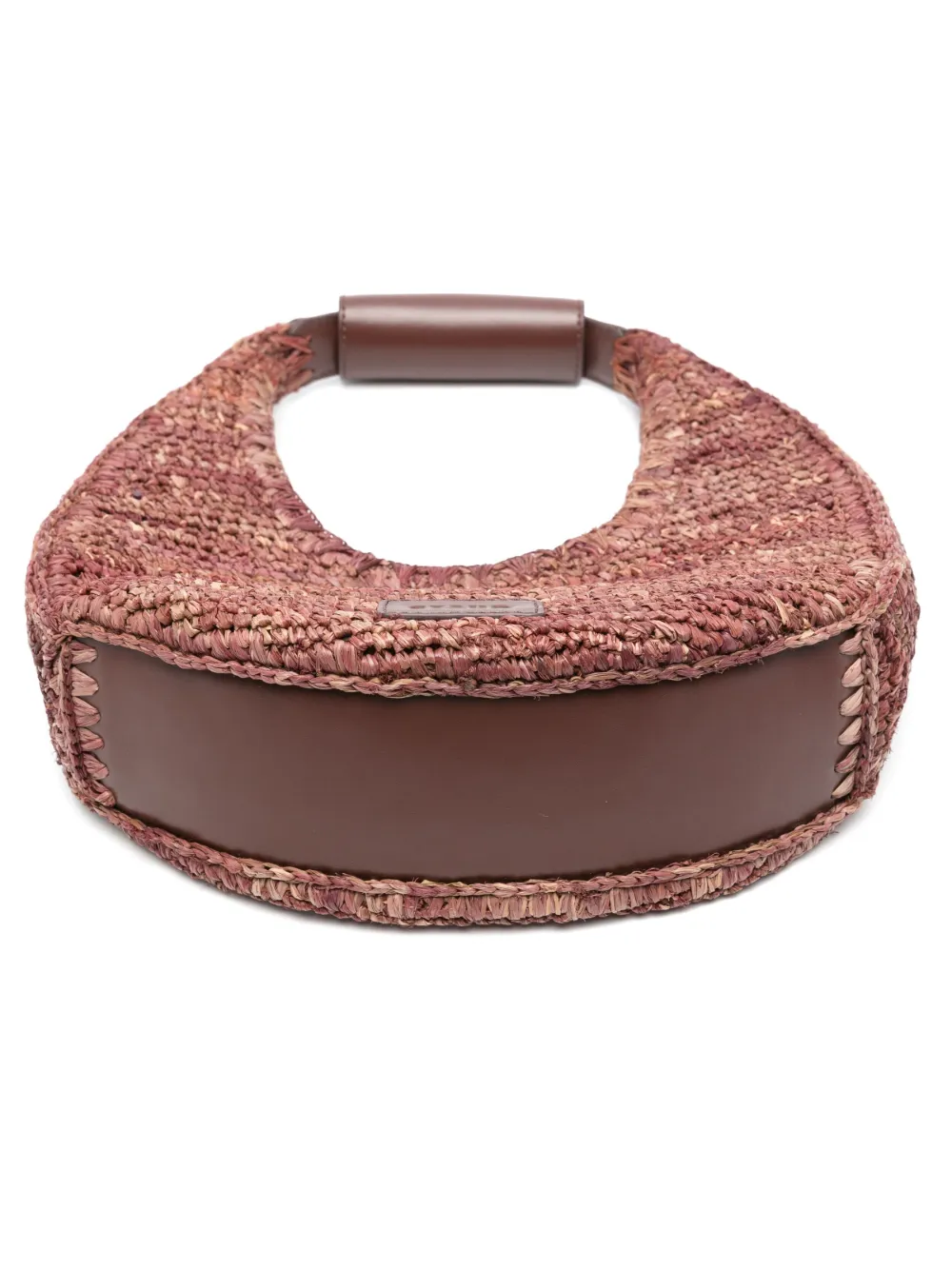 Staud Moon Large Raffia Shoulder Bag In Brown