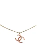 CHANEL Pre-Owned 2004 Gold Plated Resin Crystal Pendant Necklace costume necklace