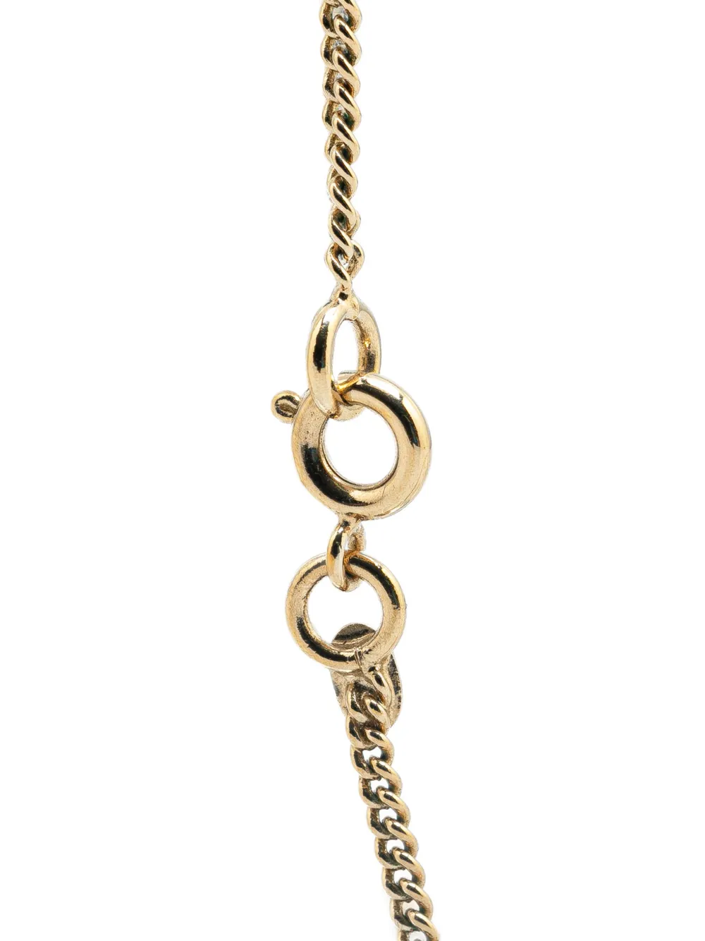 CHANEL Pre-Owned 2004 vergulde halsketting met kristallen hanger en hars - Goud