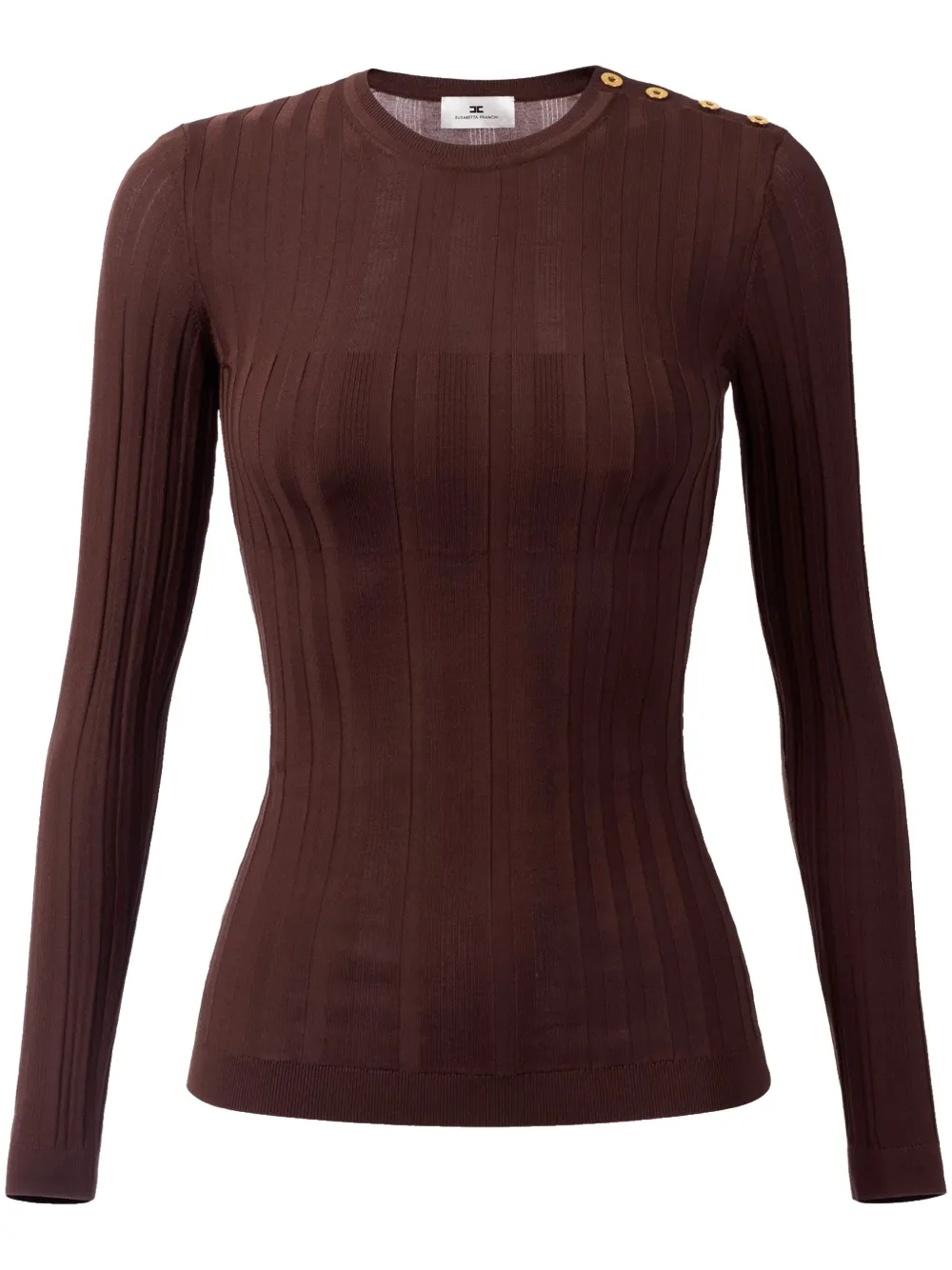 Elisabetta Franchi Semi-doorzichtige tanktop Bruin