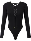 Elisabetta Franchi laced-up bodysuit - Black