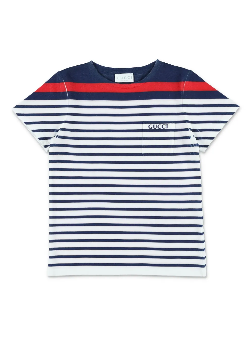 Gucci Kids Gestreept T-shirt met ronde hals Wit