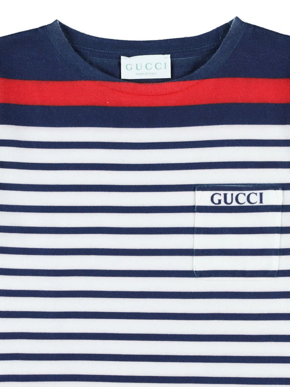 Gucci Kids Gestreept T-shirt met ronde hals Wit