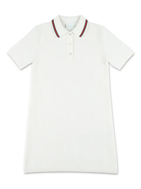 Gucci Kids فستان بأطراف بشريط ويب