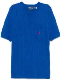 Polo Ralph Lauren cable-knit short-sleeve top - Blue