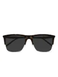 Saint Laurent Eyewear tortoiseshell half-rim sunglasses - Brown