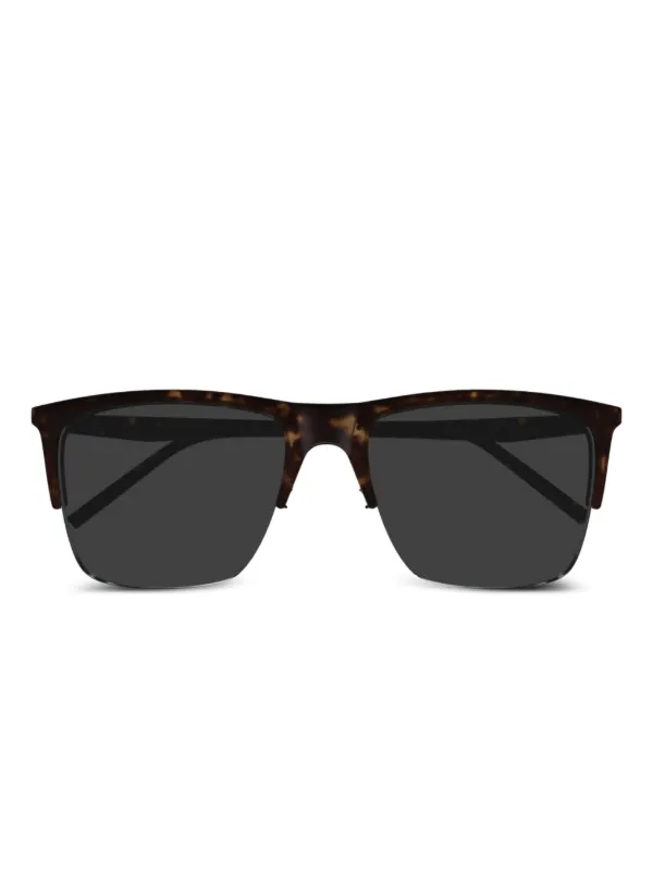 Saint Laurent トータスシェル サングラス Saint Laurent Eyewear トータスシェル ハーフリム サングラス
