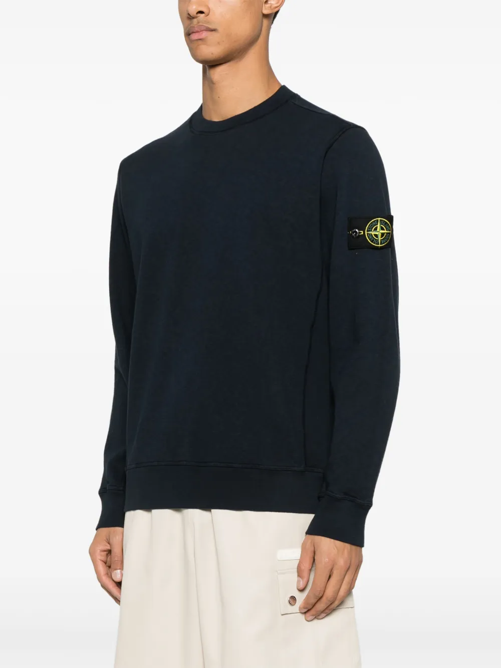 Stone Island Sweater met Compass-logopatch Blauw