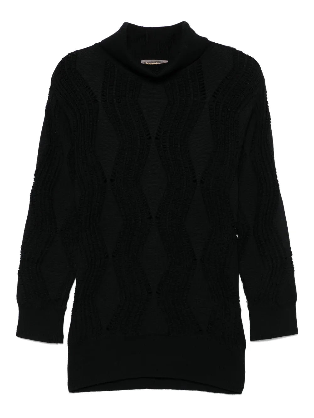 Issey Miyake Pre-Owned 1980s turtleneck textured sweater | Black | Image 1