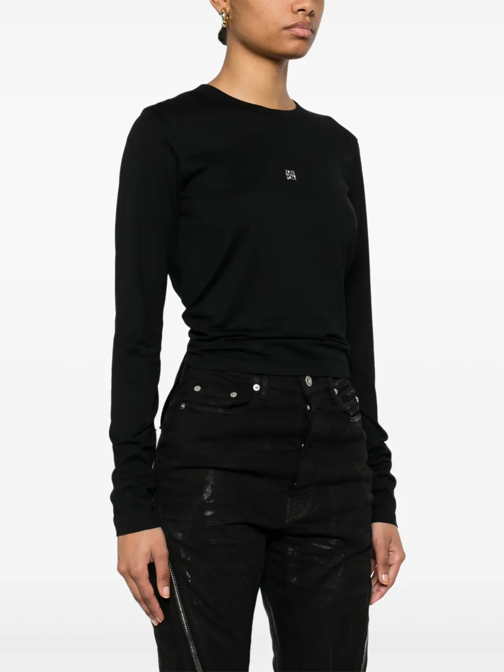 Givenchy T-shirt met open rug Zwart