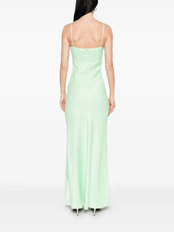 twinset green dress Rent Vila Satin Knot Front Mini Dress In Bright Green main image 1