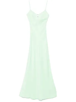 Self-Portrait shirred-panel Midi Dress | Green | FARFETCH