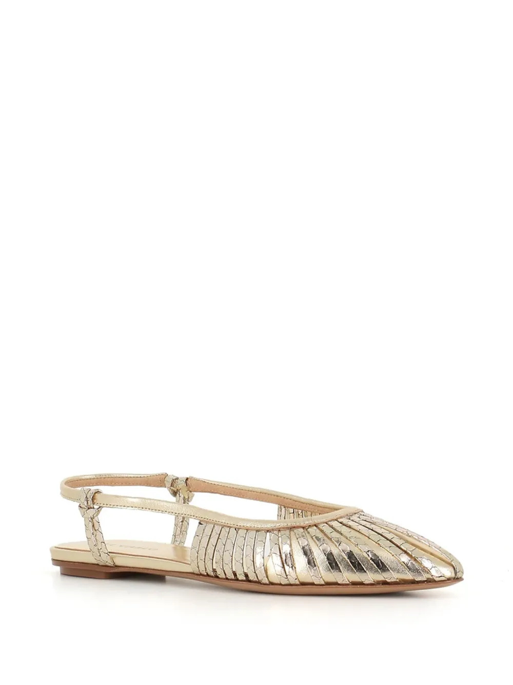 Del Carlo leather ballerina shoes - Goud