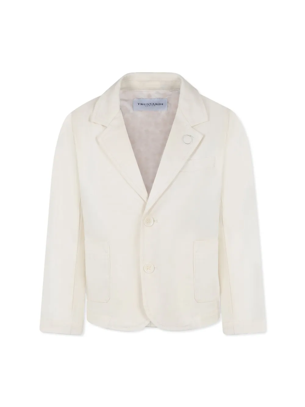 TRUSSARDI JUNIOR embroidered logo blazer - Toni neutri