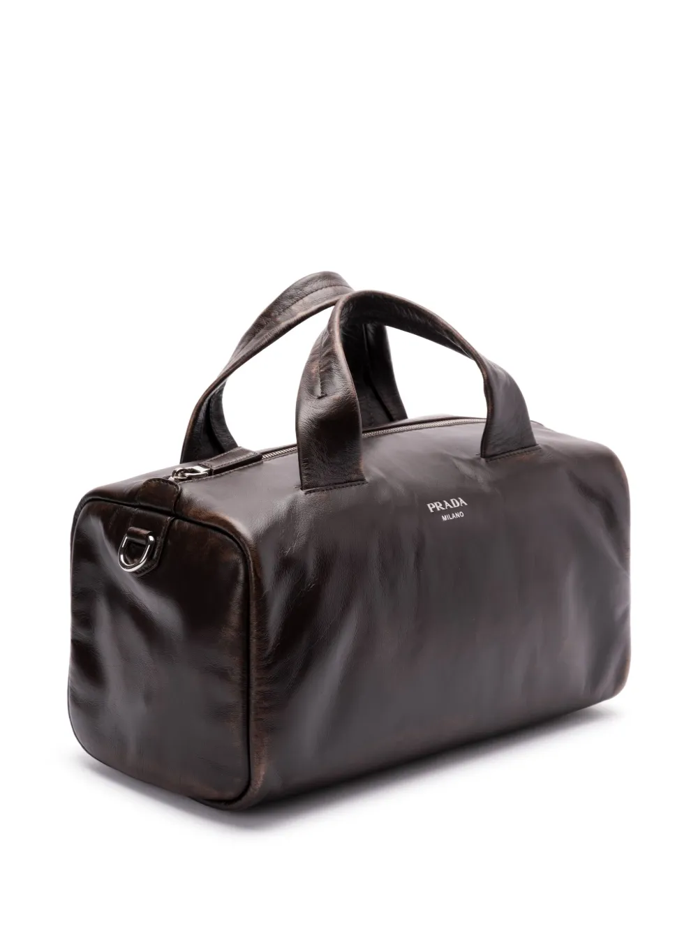 Prada Leren duffeltas Bruin