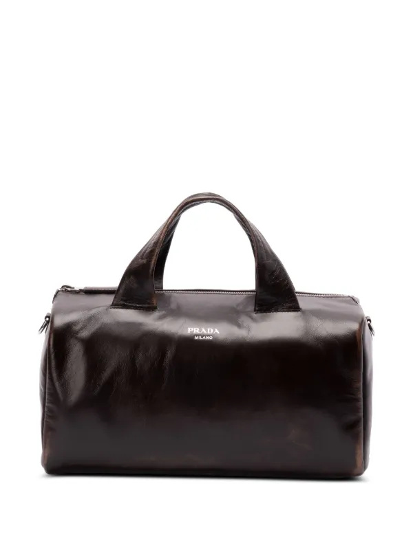 Prada レザー ダッフルバッグ | ブラウン | FARFETCH JP