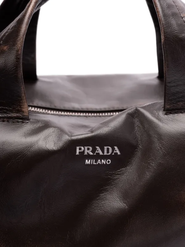 Prada レザー ダッフルバッグ | ブラウン | FARFETCH JP