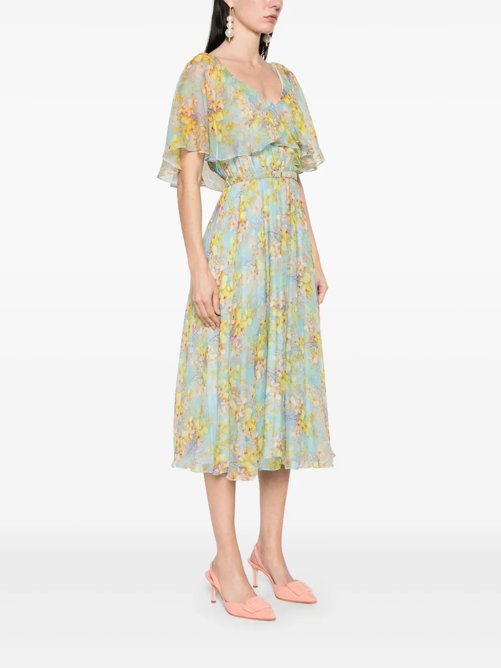 NISSA Midi-jurk met bloemenprint Blauw