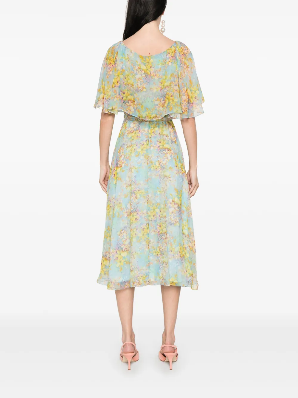 NISSA Midi-jurk met bloemenprint Blauw