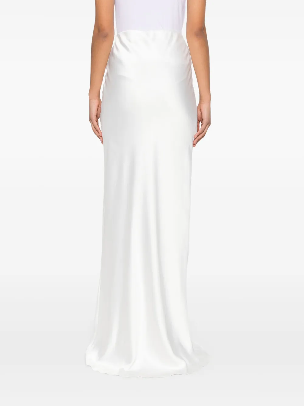 NISSA Satijnen maxi-rok Wit