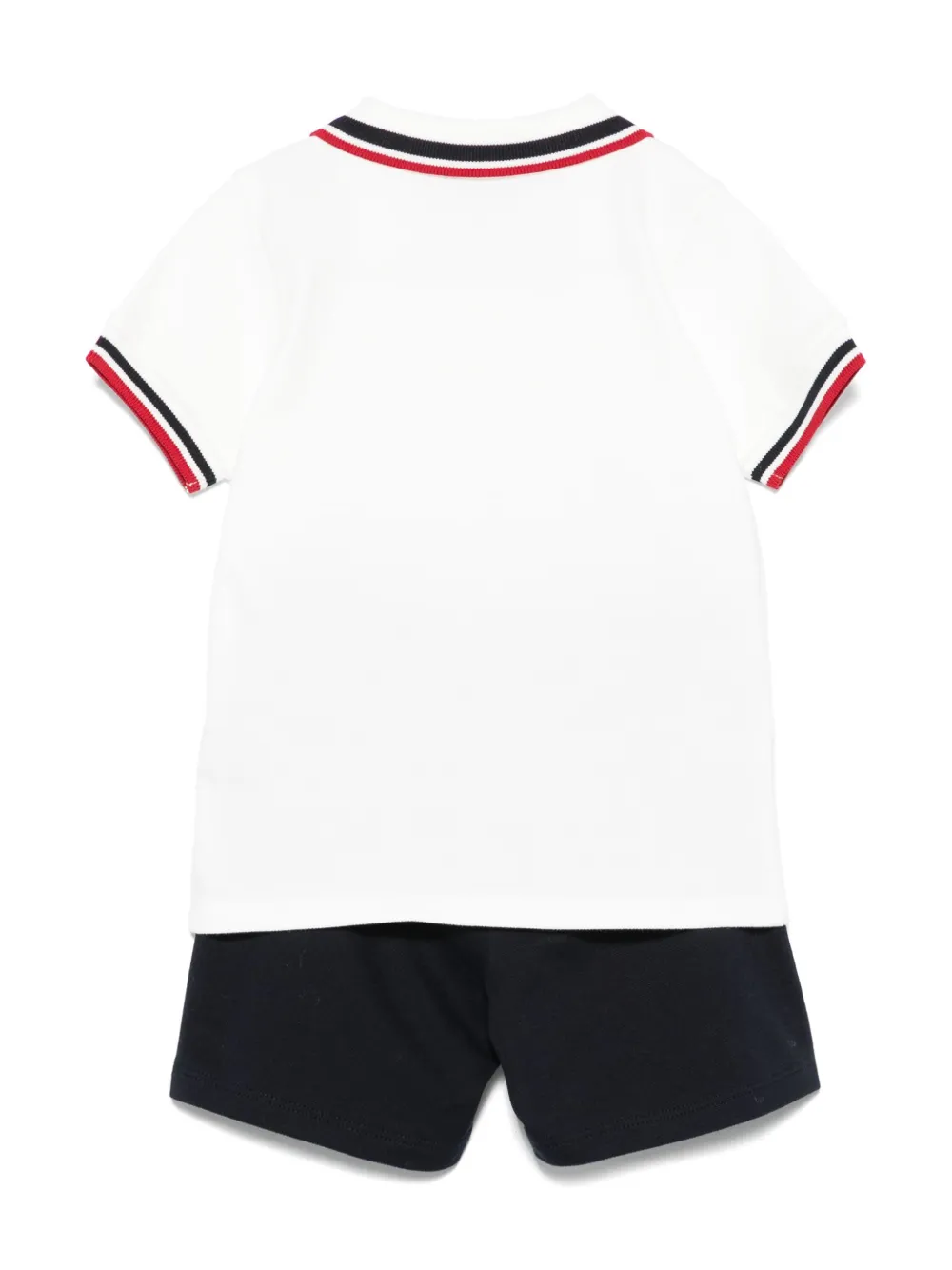 Moncler Enfant Piqué poloshirt en shorts - Blauw