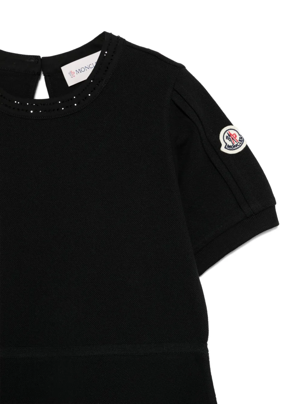 Moncler Enfant Katoenen piqué jurk Zwart