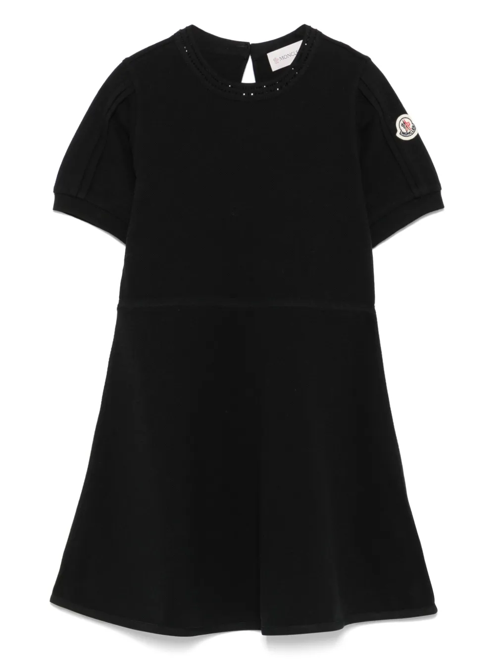 Moncler Enfant Katoenen piqué jurk Zwart