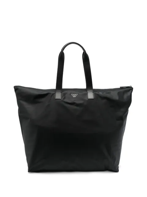 Emporio Armani logo-plaque tote bag