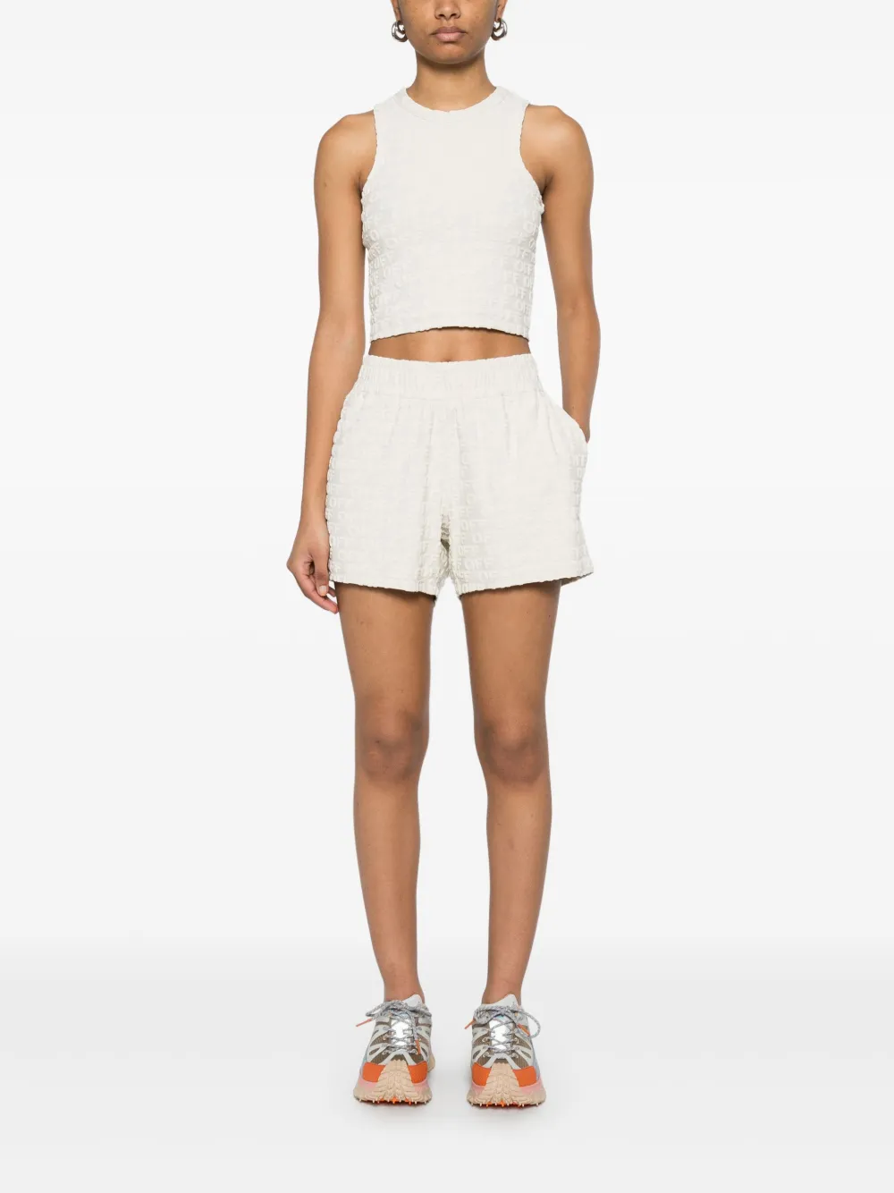 Off-White Shorts met geflockt logo - Wit