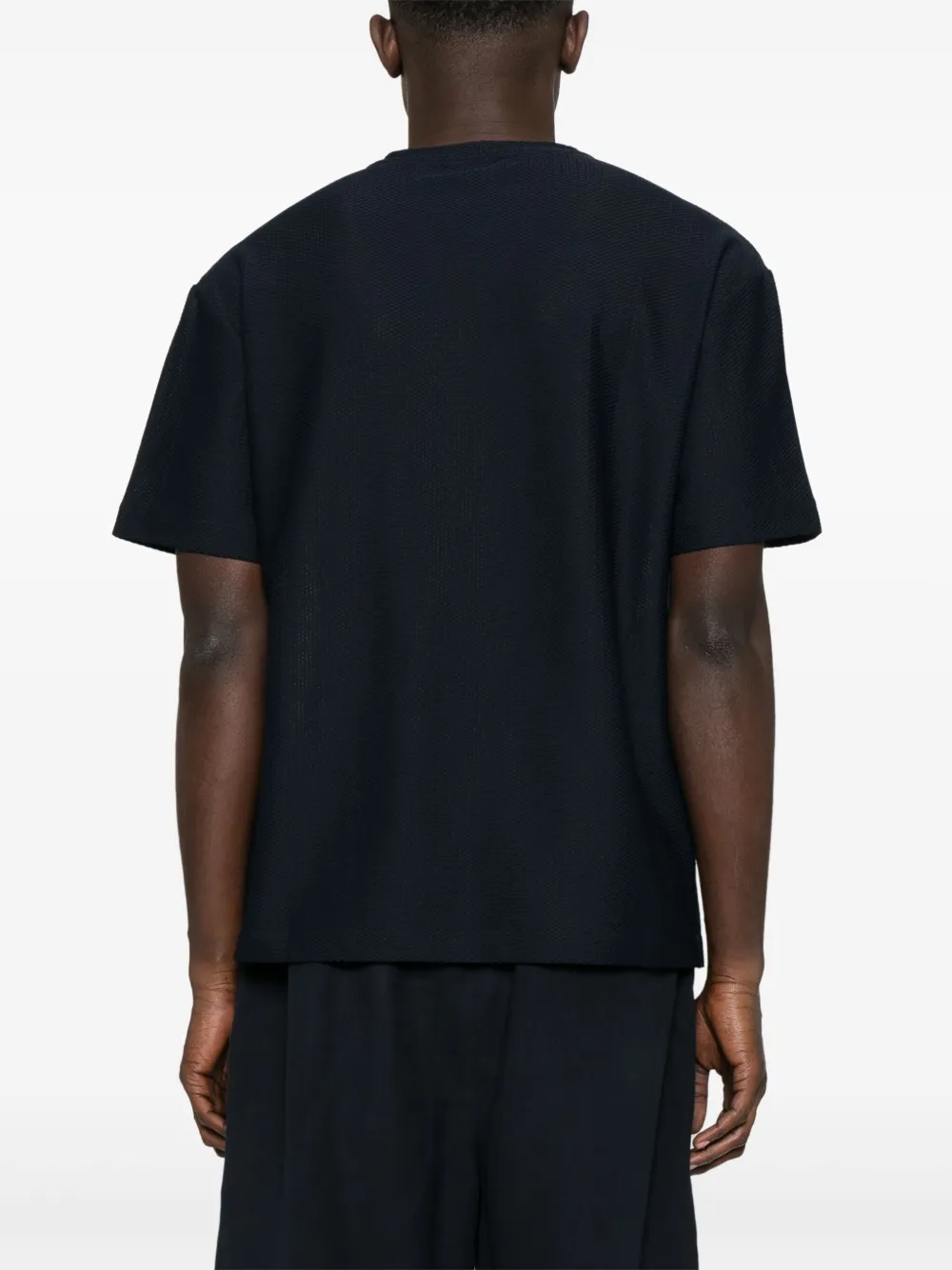 Shop Giorgio Armani Textured T-shirt In Blue