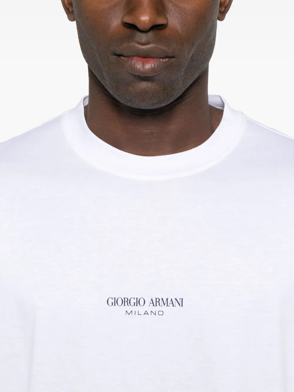 Giorgio Armani Katoenen T-shirt met ronde hals Wit