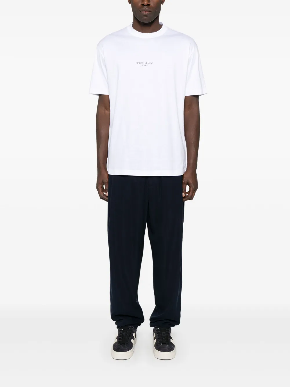 Giorgio Armani Katoenen T-shirt met ronde hals - Wit