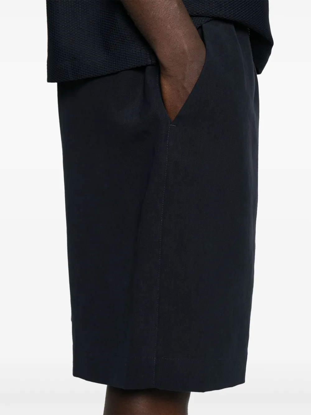 Giorgio Armani Linnen bermuda shorts Blauw