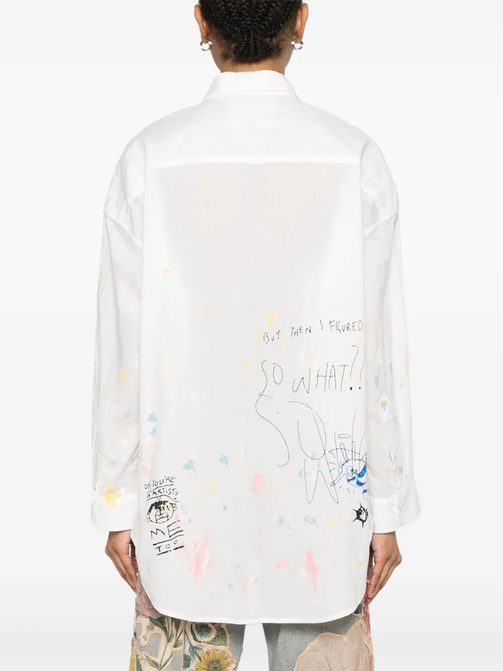 R13 Blouse met verfspatten Wit